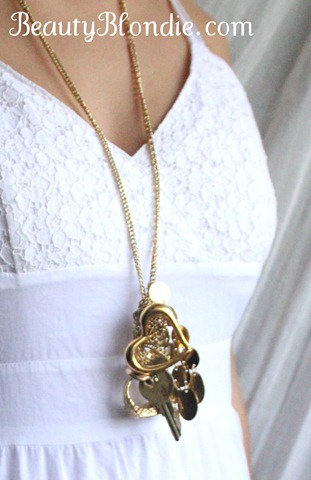 DIY Gold Necklace From Things You Have Laying Around The House At BeautyBlondie.com