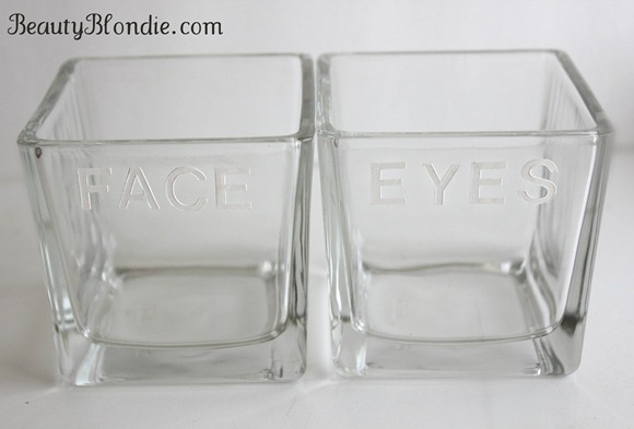 Add Words To Your Glass Jars To Organize You Facial Brushes at BeautyBlondie.com