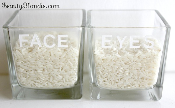 Fill Glass Jars With Rice and All you Need to Do is Add Your Brushes at BeautyBlondie.com