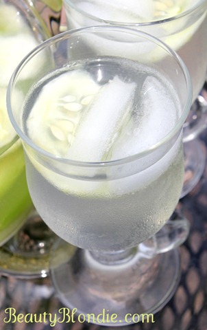 Naturally Infused Cucumber Melon Water by the Glass at BeautyBlondie.com