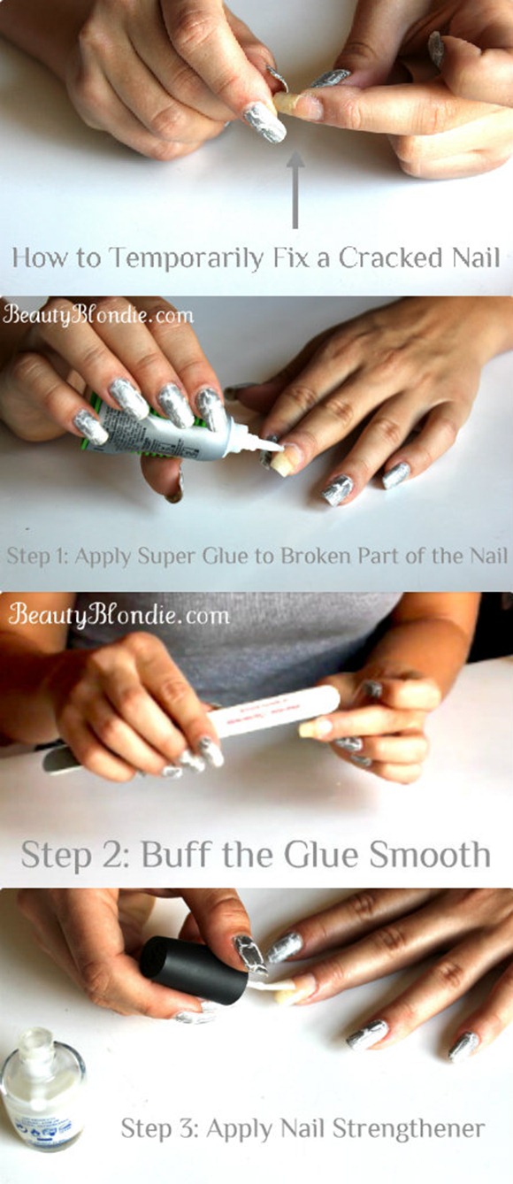 3 Easy Steps to Fixing a Craked Nail at BeautyBlondie.com