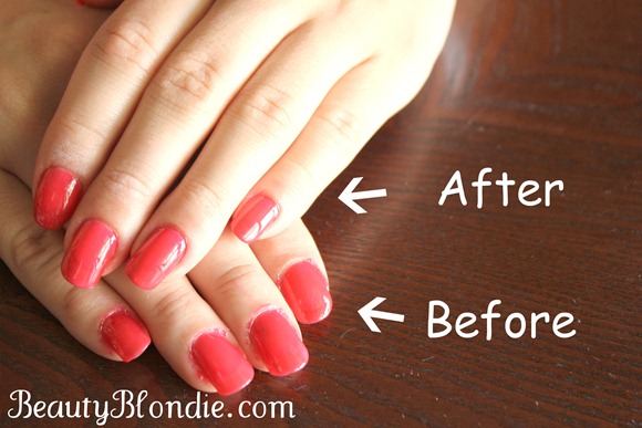 Before and after Perfectly painted professional nails at BeautyBlondie.com