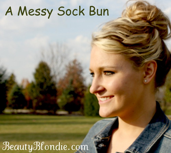 A Messy Sock Bun at BeautyBlondie.com