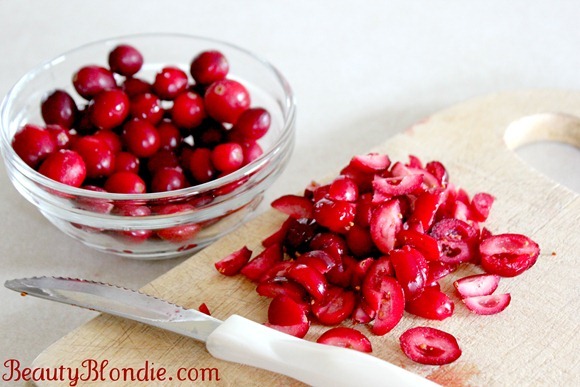 Cut cranberries into 4ths for the best muffins ever!