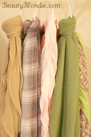 This is a great way to save space and keep your scarfs organized! 