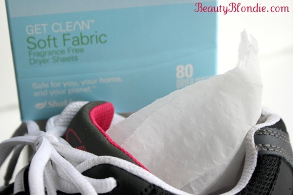 Get Clean Dryer Sheets will help keep the Smell away in your shoes