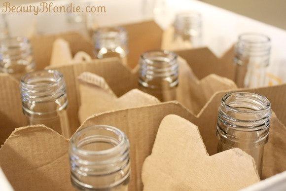 Clean and clear empty wine bottles 