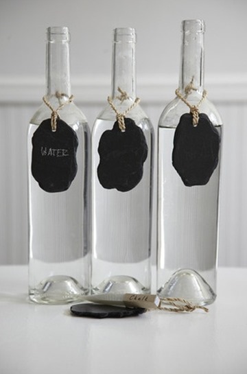 Clear Wine Bottles Uses as watter pitchers