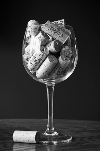 Cork in wine glass