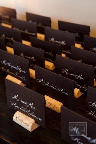 Corks used as a place setting