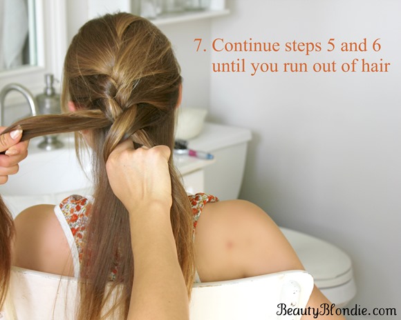Continue adding hair to your french braid until you run out of hair.