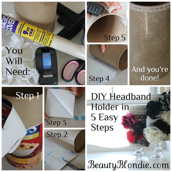 DIY Headband Holder in 5 Easy Steps at BeautyBlondie.com