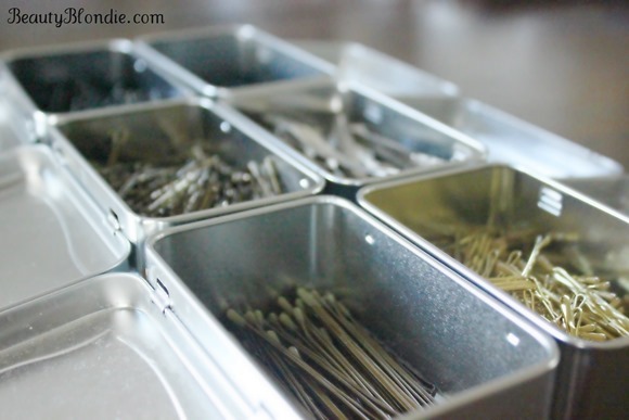 Organize your Bobbi Pins and Hait Ties in Metal Tins 
