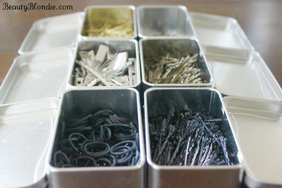 Organize your Bobbi Pins and Hait Ties in Metal Tins or in Mint Tins