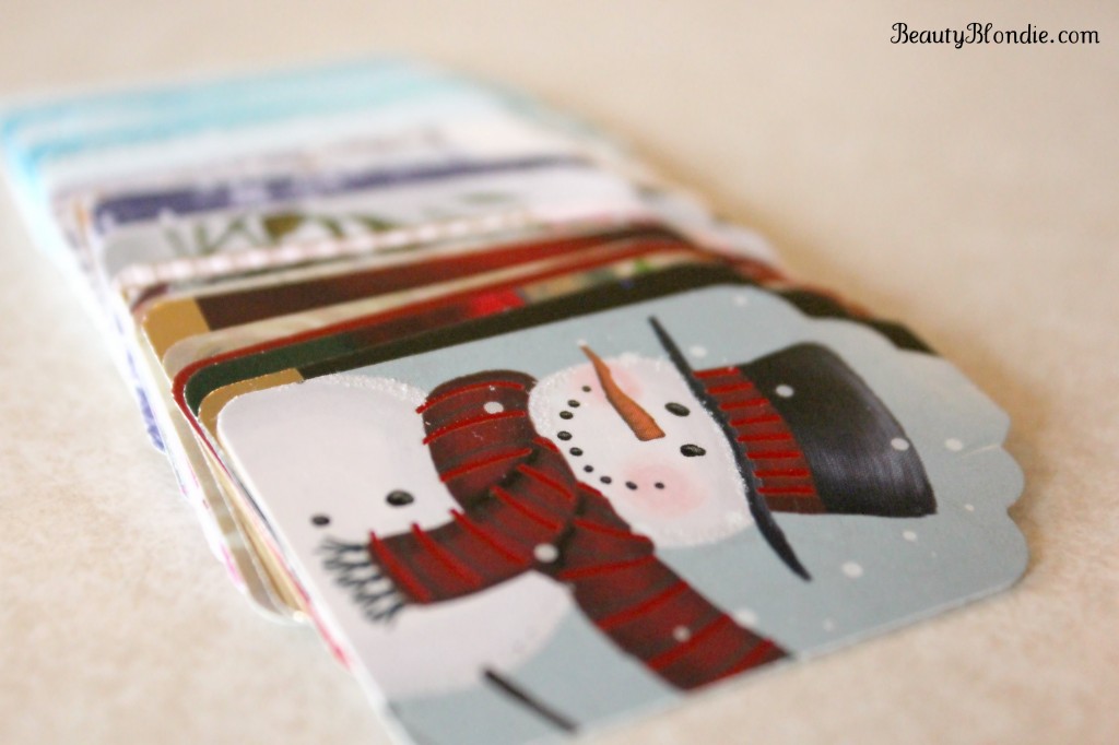 DIY Christmas Tags from old Christmas cards.