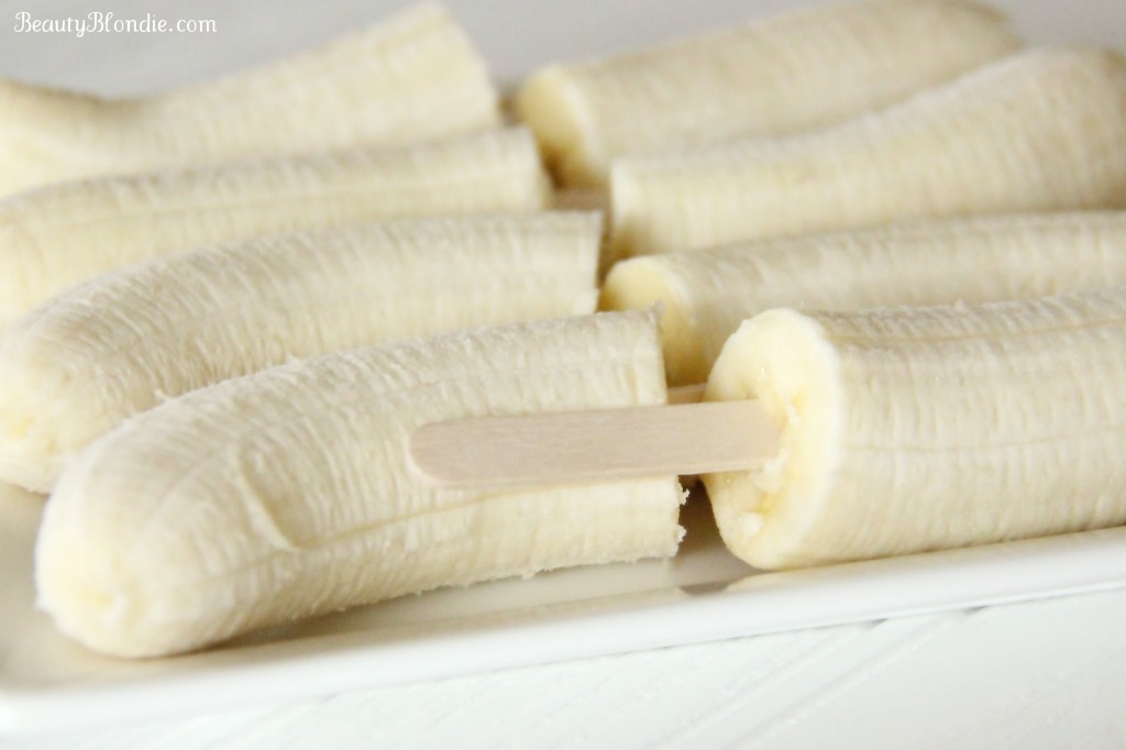Put the bananas on a plate and freeze over night
