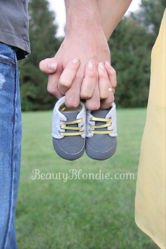 Baby Announcement picture shoes