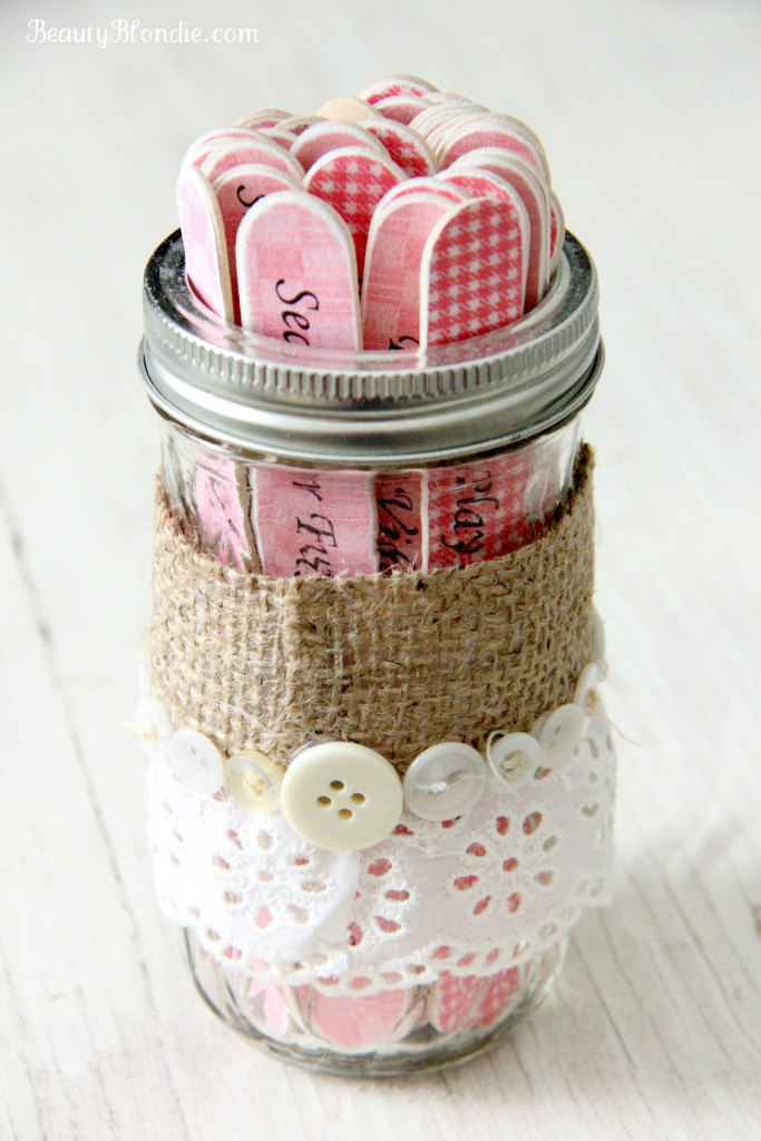 Place the sticks in a cute jar and you are set to go!