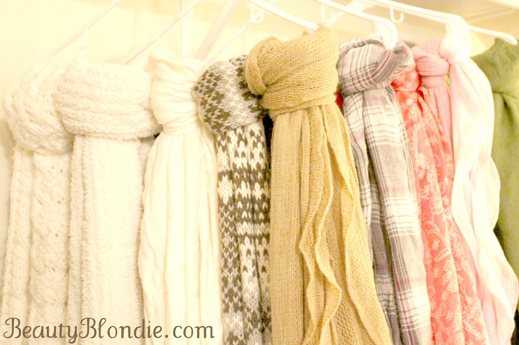Organizing Your Scarfs on Clothes Hangers!